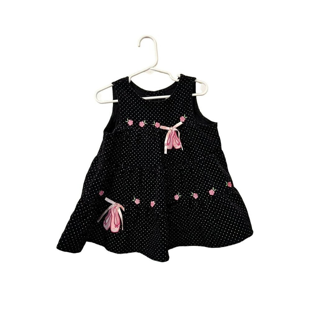Girl's Rare Editions Polka Dot Pink Ribbon Cute Dress Size 24MO [EXCELLENT]